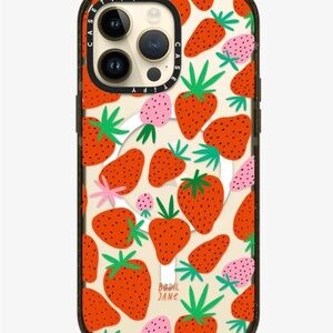 Casetify Strawberry Pattern iPhone Case - Cream, Red, Pink, Green
